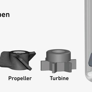 Mit einem Flügelrad lassen sich die Stoffe in der dickflüssigen Kunststoffschmelze am besten mischen.(Bild:  Jaydev SD et al. Nature Chemical Engineering 2024, verändert)