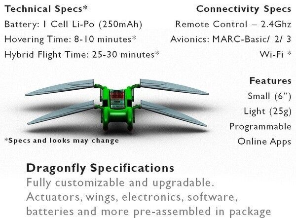 Die technischen Daten der Dragonfly (TechJect)