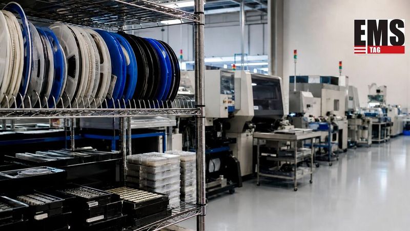 Bauteile, Baugruppen und Fertigungsanlagen gehören zu den Faktoren, die bei der Bewertung eines EMS-Unternehmens eine Rolle spielen können.(Bild:  Dall-E / KI-generiert)