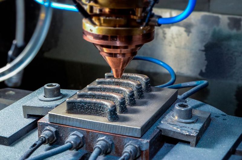 
Mittels Laser-Pulver-Auftragschweißen lassen sich Bauteile aus verschiedenen Materialien integral fertigen. So können spezifische Materialien an genau den Orten platziert werden, an denen deren Eigenschaften benötigt werden. Dies stellt beispielweise leichtere, bessere und kostenreduzierte Schaufeln für Gasturbinen in Aussicht. (Fraunhofer IWS, Dresden)
