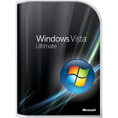 Packshot von Windows Vista Ultimate, der featurereichsten Fassung des Betriebssystems: Die Entwicklung des ersten Windows auf Basis des NT6-Kernels zog sich 5 Jahre hin. Bei Erscheinen musste das Betriebssystem viel Kritik einstecken.