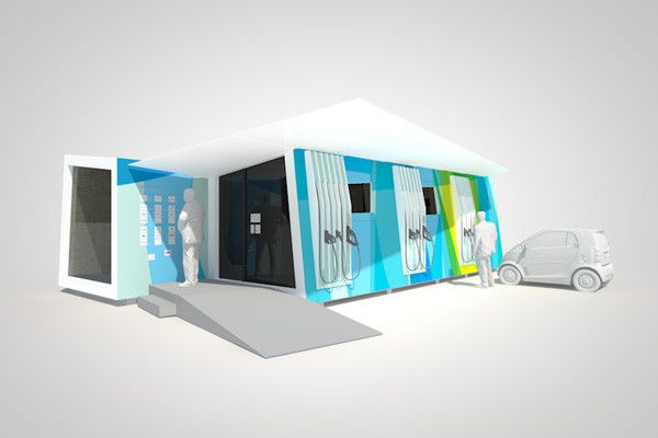 Während des Schnellladevorgangs, der typischerweise 30 Minuten dauert, können die Kunden in der angeschlossenen Lounge einen kostenfreien Kaffee genießen, im Netz surfen oder einfach nur entspannen. (Bild: Fraunhofer IAO)