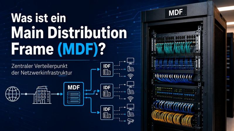 Der Main Distribution Frame ist der zentrale Verteilerpunkt der Netzwerkgebäudetechnik und strukturierten Verkabelung.(Bild:  ChatGPT / KI-generiert)