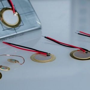 Kleine und große Sensoren mit knapp 1 cm beziehungsweise 2 cm Durchmesser zur Messung des Batterieladezustands.