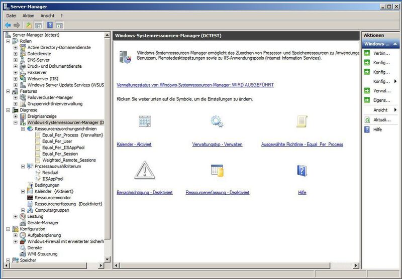 Abbildung 9: Nachdem der Windows-Systemressourcen-Manager installiert ist, erscheinen auf dem Client der entsprechende Knoten. (Archiv: Vogel Business Media)
