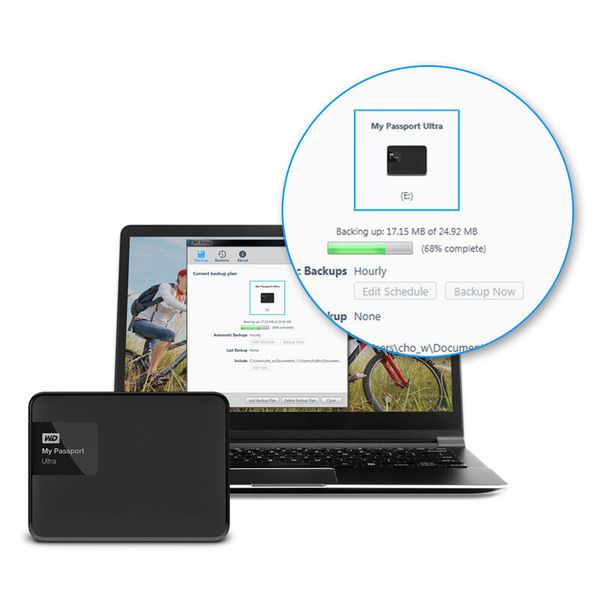 Auf der Platte integriert ist eine Backup-Software für eine einfache Datensicherung des angeschlossenen Rechners. (Bild: Western Digital)