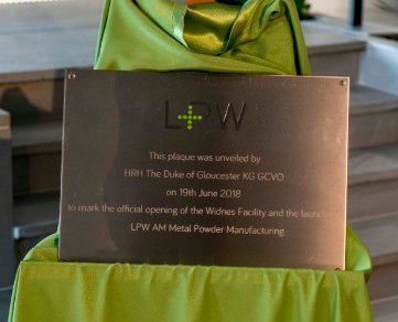 The plaque to mark the official opening on 19 June 2018 by HRH The Duke of Gloucester. (LPW Technology)