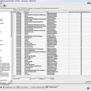 In den FleetBoard-Oberflächen werden die herunter geladenen Dateien von Fahrerkarte und Massenspeicher sowie die anstehenden und überfälligen Downloads für Massenspeicher angezeigt. Man kann Download-Intervall und Speicherdauer einstellen sowie eine Unternehmenskarte anlegen. Bild: Daimler Fleetboard