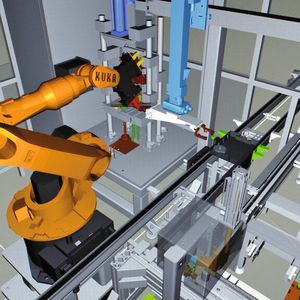 Bild 1: Die Nockenwellen und -versteller werden im Bild virtuell zugeführt und exakt zueinander ausgerichtet.