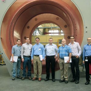 Stator eines getriebelosen Antriebs mit 6000 kW Antriebsleistung in einem Siemens-Werk in Berlin.(Bild:  ThyssenKrupp)
