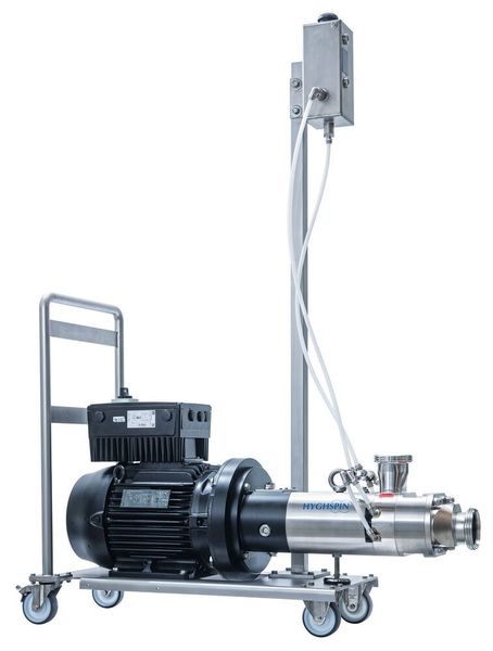 Mobiles Hyghspin-Aggregat, Motor mit Frequenzumrichter in Schutzklasse IP66 und Serviceschalter (Jung Process Systems)