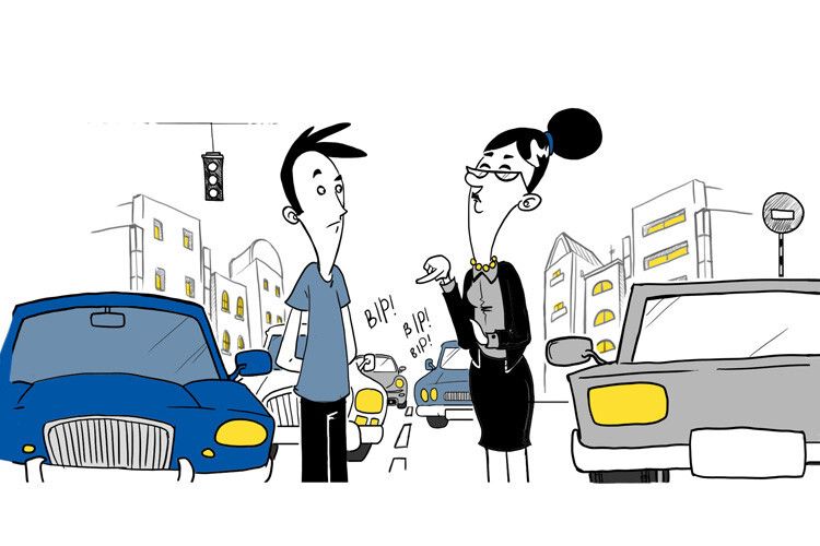 Der Belehrer muss sicherstellen, dass andere Fahrer wissen, was sie falsch gemacht haben, und erwartet Anerkennung seiner Bemühungen, andere zu belehren. (Bild: Goodyear Dunlop)
