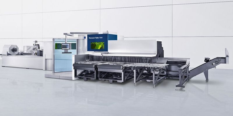 Universell und flexibel für ein breites Spektrum an Rohren und Profilen vom Einzelstück bis zur Serienfertigung einsetzbar: die 3D-Laserschneidanlage TruLaser Tube 7000 fiber.  (Trumpf)