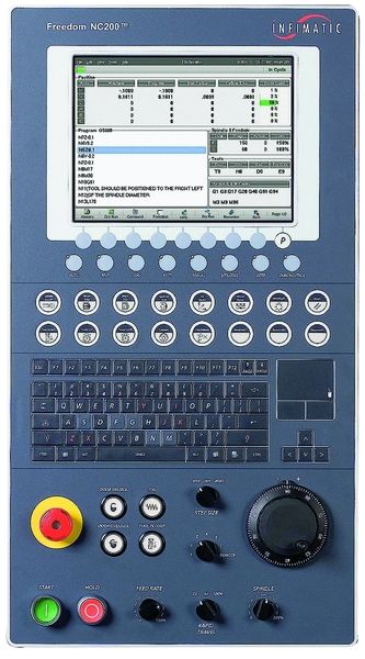 Die MAG-Steuerung Freedom NC200 kann mit Gibbs-Cam oder Standard-G-Code programmiert werden. Die integrierte Funktion Servo-Scan prüft die Servo-Hardware der Maschine und lädt automatisch alle zugehörigen Parameter in die CNC. Bild: MAG (Archiv: Vogel Business Media)