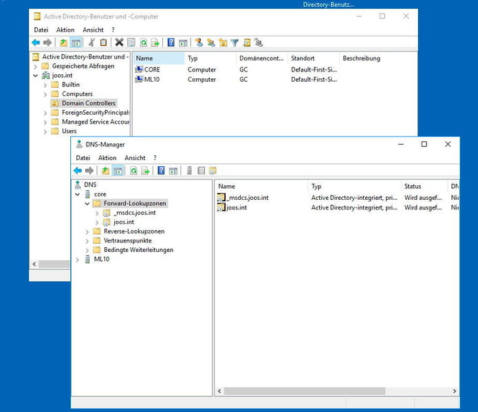Auch Core-Server erscheinen in den herkömmlichen Verwaltungstools von Active Directory. (Joos / Microsoft)
