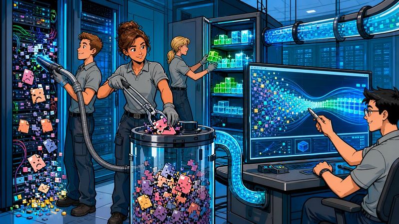 Durch Maßnahmen zur Datenhygiene sollen Daten aktuell, fehlerfrei, vollständig und konsistent gehalten werden.(Bild:  KI-generiert)