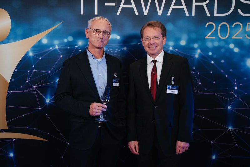 Nach Gold im Vorjahr fiebern René Nitzinger und Norbert Neudeck von MailStore Software der diesjährigen Verleihung entgegen. (Bild: Manuel Emme Fotografie)