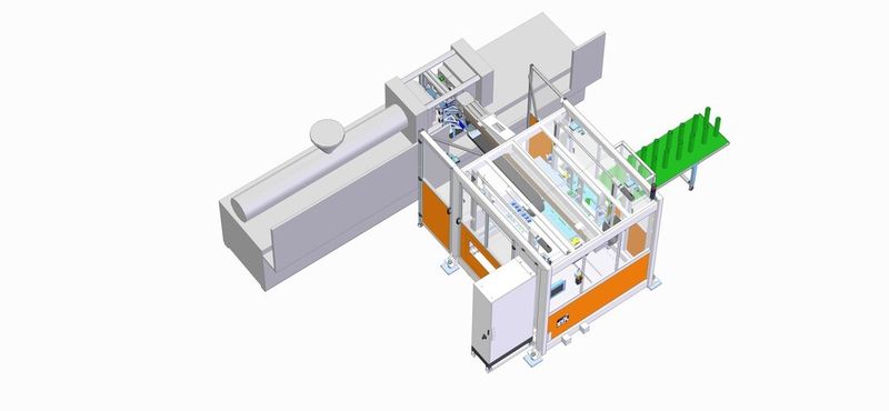 In einem Beck-Flex-System arbeiten zwei Servo-Portale und zwei lineare Hauptachsen für unterschiedliche Produktionsaufgaben. (Bild: Beck)