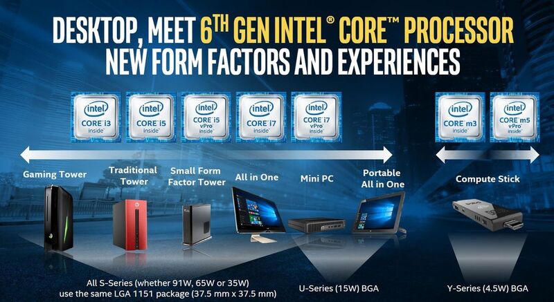 Mit Skylake hat Intel nun auch wieder einen neuen Mainstream-Prozessor für Desktop-PCs parat. Broadwell war eher für mobile Rechner ausgelegt. Mit Skylake sollen aber auch leistungsstärkere Compute-Sticks möglich werden. (Bild: Intel)