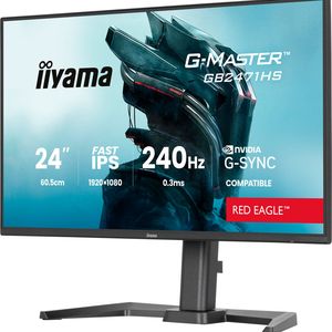 Der 24-Zöller GB2471HS-B1 mit Full-HD-Auflösung schafft eine Bildwiederholfrequenz von bis zu 240 Hz.(Bild:  Iiyama)