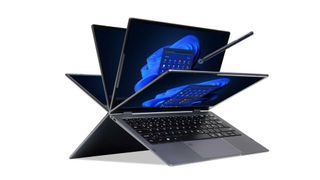 Das 13,3-Zoll-Convertible-Notebook Terra Mobile 360-13 von Wortmann wird von einem Intel Core i3-1115G4 angetrieben. Der Stift ist praktisch für die Nutzung als Tablet, kostet aber Aufpreis. (Wortmann)