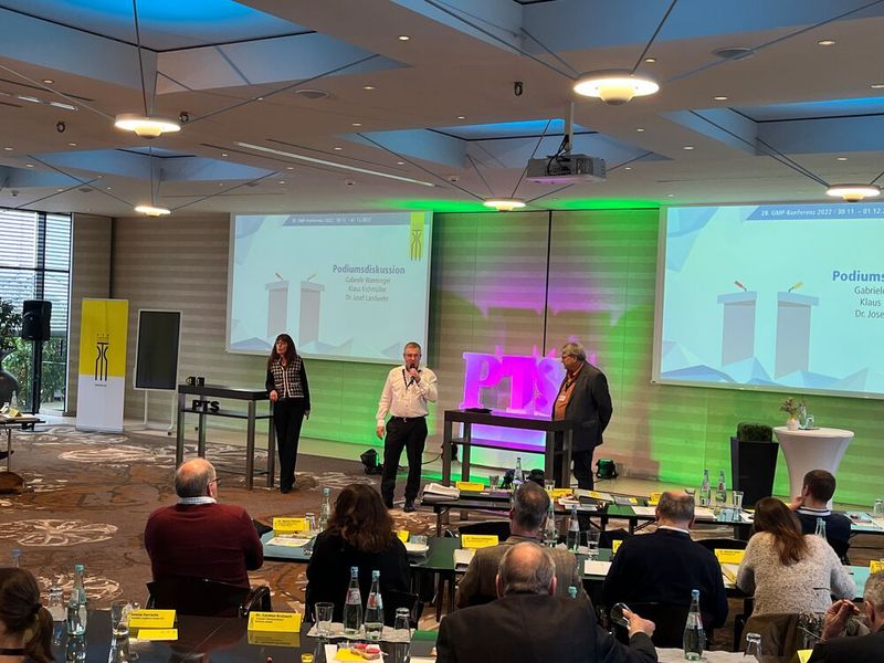 Podiumsdiskussion mit Gabriele Wanniger, Klaus Eichmüller und Josef Landwehr (PTS) (Bild: PTS Schnettler)