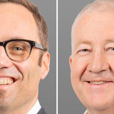 Andreas Richter (l.) übernimmt im März 2027 die operative Führung von Eugen Elmiger (r.). (Bild: Maxon Gruppe)