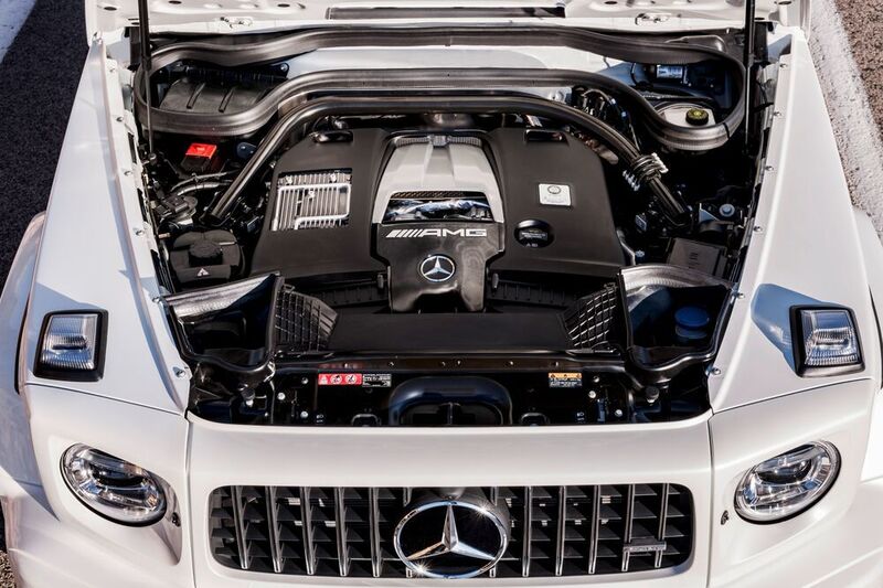 Fast 600 PS leistet der Vierliter-V8 im Mercedes-AMG G 63. (Mercedes)