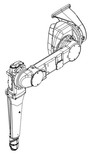 Explosionsdarstellung des kompletten Lackierroboters IRB 5500. (ABB)