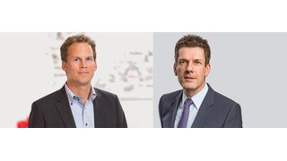 Mirco Krebs (l.), General Manager PC Group DACH bei Lenovo, hält die Transformation des Arbeitsplatzes für einen Schlüssel zur Digitalisierung. Dieter Stehle, General Manager Datacenter Group Germany, sieht IT künftig in der Rolle des agilen Dienstleisters für die Gesellschaft. (Bilder: Lenovo)