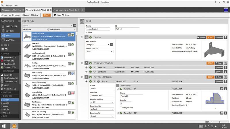 In der Home Zone entsteht so in nur drei Schritten aus einer Geometrie ein NC-Programm. (Bild: Trumpf)