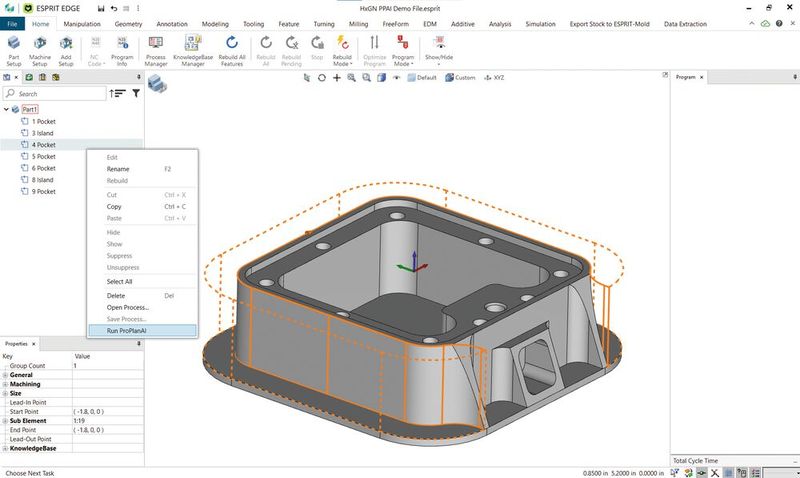 Hexagon Manufacturing Intelligence hat unlängst mit Pro Plan AI ein automatisiertes computergestütztes Programmiertool für die Fertigung vorgestellt, das die Programmierzeit für Werkzeugmaschinen um 75 Prozent verkürzt.(Bild:  Hexagon Manufacturing Intelligence)