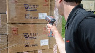 Für den Einsatz in Verteilzentren und Kühlhäusern konstruiert: der Laser-Barcodescanner Granit 1280iFR. (Bild: Honeywell)