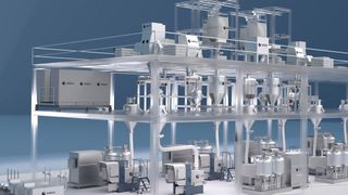 Producción de electrodos a escala de Gigafactory (imagen ilustrativa). (Imagen:Eirich)