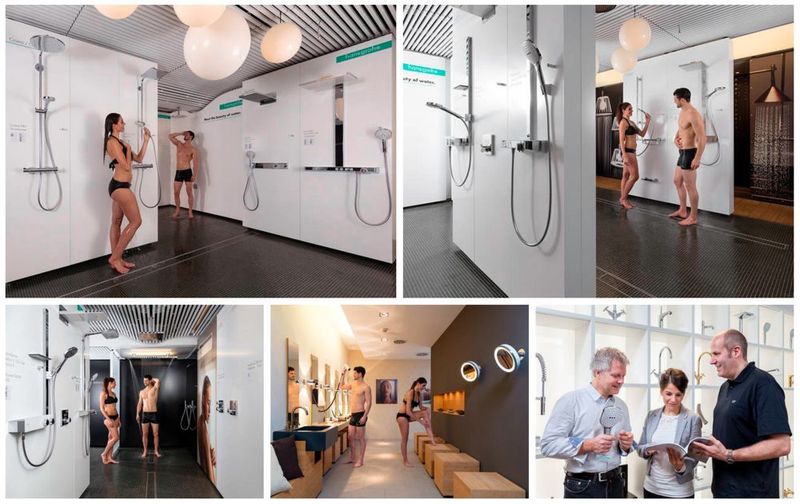 Auch live lässt hansgrohe  „Wasser erlebbar werden“: so können Kunden beispielsweise in der Showerworld probeduschen. (hansgrohe)