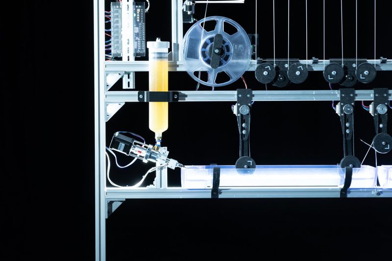 Mit der Herstellung, Weiterentwicklung und Optimierung der Chitosan-Spinning-Produktion will das Team eine neue, biobasierte Ressource für die Textilindustrie erschließen und zu einer Vision der Kreislaufwirtschaft von morgen beitragen. (Bild: Surreal Labor)