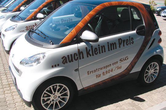 Die Smart-Flotte von S & G: kleines Ersatzfahrzeug zum kleinen Preis. (Archiv: Vogel Business Media)