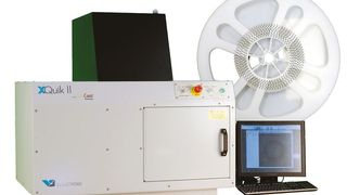XQuik II von VJ Electronix zählt mittels Röntgenstrahlung Bauteile auf einer Rolle (VJ Electronix)