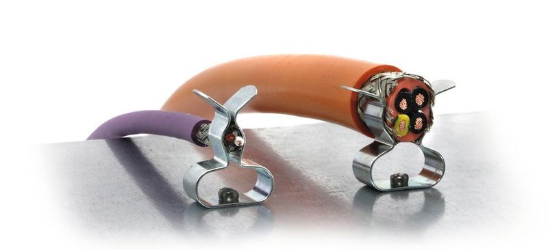 Bild 2: Schirmklammer MSKL 3 bis12 mit eingelegtem Schirmdurchmesser 3 bis 12 mm.  (icotek)