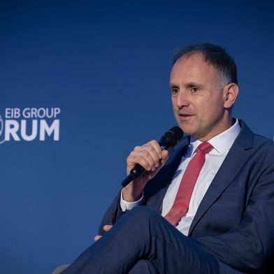 André Denk speaks at the EIB Group Forum on 3 March 2026 (Source: EDA)