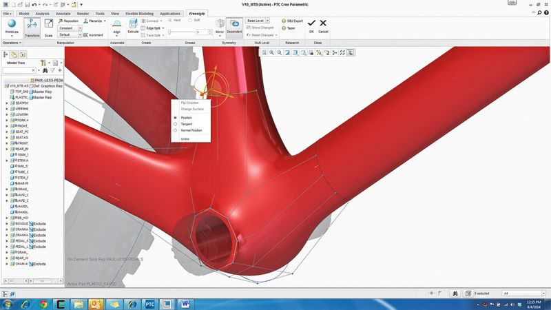 Bild 5: Mit der Einführung einer neuen Ausrichtungsfunktion im Freestyle-Modul können die Anwender stilisierte Freiformentwürfe parametrisch erzeugen. (PTC)