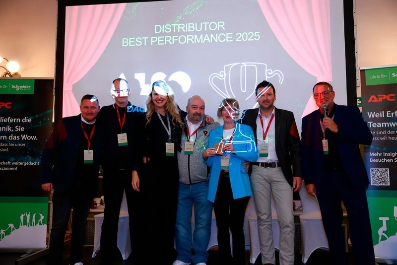 Das ALSO-Team bekam die Auszeichnung Best Performance 2025 in der Distribution. (Bild: Schneider Electric)