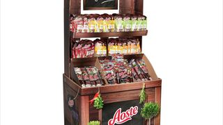 Zeit zum Genießen verspricht dieses mediterran anmutende Palettendisplay für Wurstspezialitäten der Marke Aoste. (Thimm)