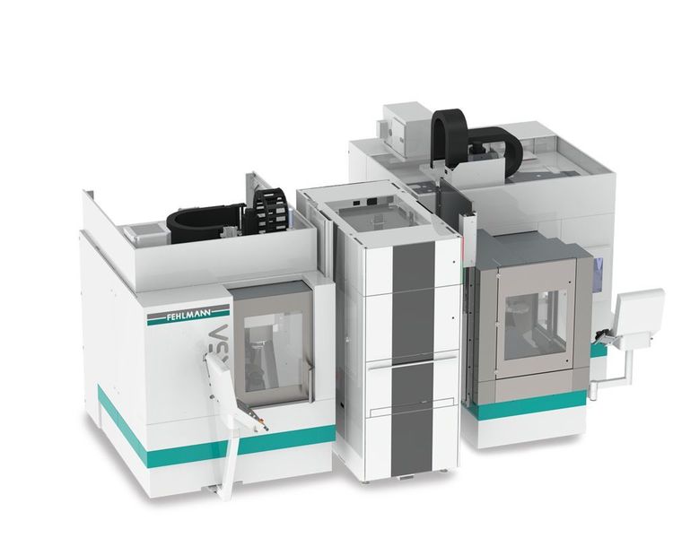 Einfach und jederzeit kombinierbar auch mit einer Fehlmann Versa 825 Automation – dank durchdachtem symmetrischem Konzept mit komplett freier Maschinenseite rechts für die Automation.  (Fehlmann)