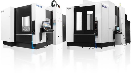 Die horizontalen 5-Achs-Bearbeitungszentren «HF 5500» und «F 6000» von Heller ermöglichen die 5-Achs-Bearbeitung komplexer Werkstücke.(Bild:  Heller)
