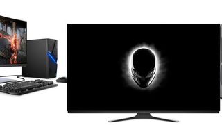 Zu Dells Neuheiten auf der Gamecom gehört ein 55-Zoll-OLED-Display und ein Aurora-Desktop-PC mit Alienware-Brand, sowie der G5 Desktop mit Dell-Logo. (Dell)