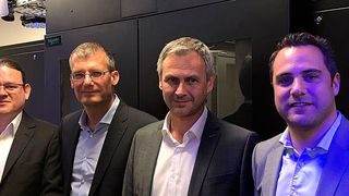 Sie waren am Aufbau des Solution Centers beteiligt (v. l.): die Ingram-Manager Marcus Schraml, Mike Cramer, Thomas Groß und Sebastian Eitel. (Michael Hase)