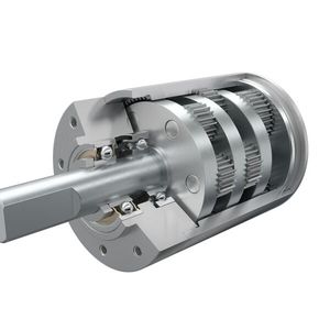 Das Faulhaber Planetengetriebe des Typs 22GPT sorgt mit einer Untersetzung von 72:1 dafür, dass ein hohes Drehmoment zur Verfügung steht und das Duschsystem auch bei kräftigem oder verändertem Gegendruck gleichmäßig rotiert. (Bild:  Faulhaber)