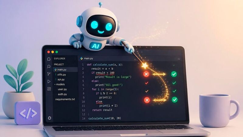 Programmieren mithilfe von KI-Agenten? Das ist schon lange möglich. Auch Zoho baut seine PaaS-Plattform Catalyst nun um agentische Funktionen und Integrationen mit KI-Coding-Assistenten aus.(Bild:  Canva / KI-generiert)
