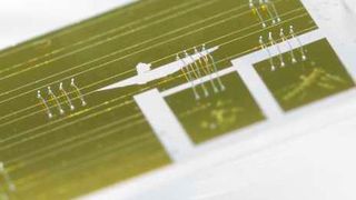 Mit diesem ca. 2 cm langen Chip lässt sich das Wellenspektrum von Infrarotlicht präzise aufschlüsseln. (ETH Zürich / Pascal A. Halder)